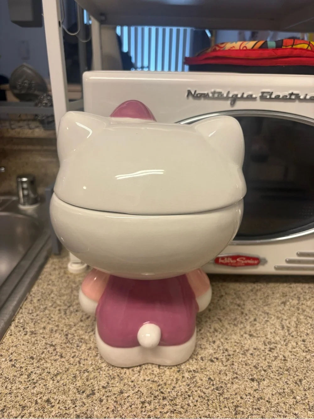 Hello Kitty Ceramic Canister with Pink Bow and Dress